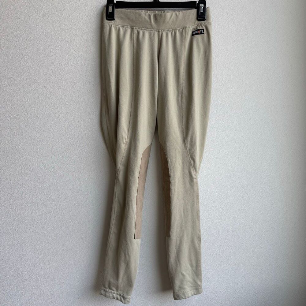 Kerrits Beige Tan Riding Leggings Knee Patch Women’s Size Medium Equestrian